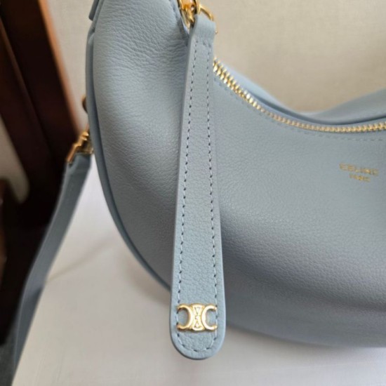 Replica Borsa a tracolla Celine Lulu per adolescenti Blu Fallate Outlet Online
