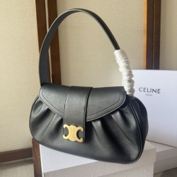 Replica Borsa a tracolla media Celine Polly Nero Fallate Outlet Online