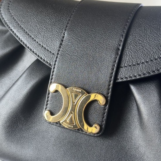 Replica Borsa a tracolla media Celine Polly Nero Fallate Outlet Online