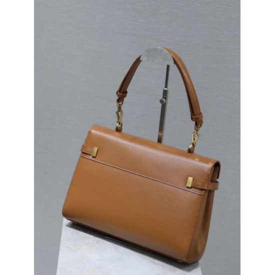 Perfetta Falsa Borsa a tracolla YSL Saint Laurent Manhattan marrone imitazione Dupe Replica Borsa a tracolla YSL Saint Laurent Manhattan marrone Fallate Outlet Online