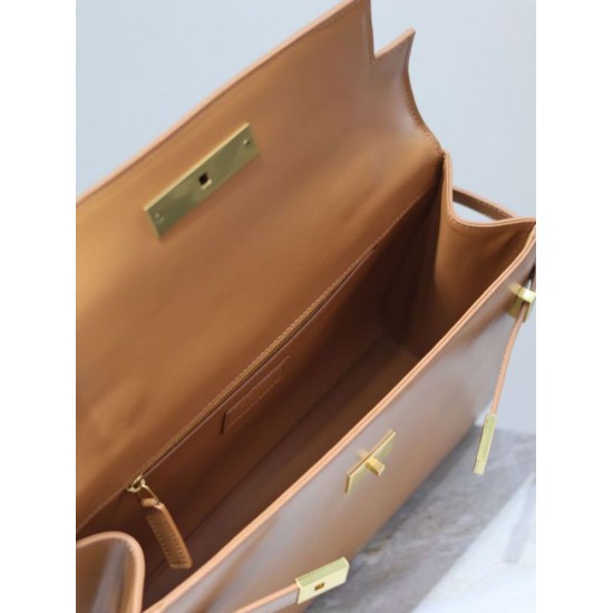 Perfetta Falsa Borsa a tracolla YSL Saint Laurent Manhattan marrone imitazione Dupe Replica Borsa a tracolla YSL Saint Laurent Manhattan marrone Fallate Outlet Online