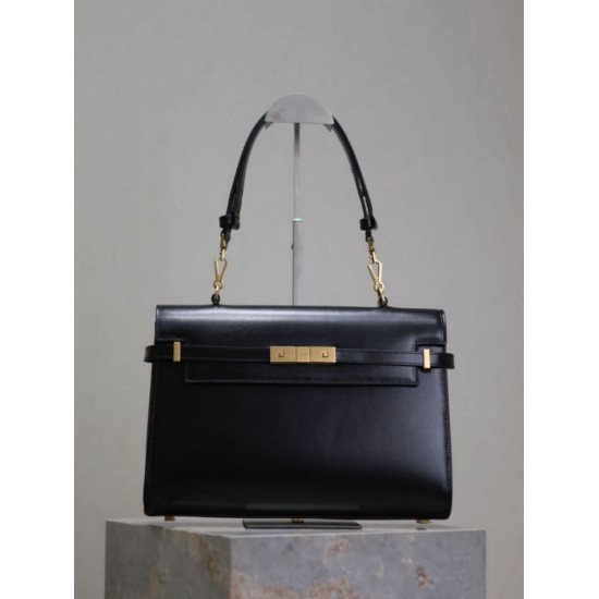 Perfetta Falsa Borsa a tracolla YSL Saint Laurent Manhattan Nera imitazione Dupe Replica Borsa a tracolla YSL Saint Laurent Manhattan Nera Fallate Outlet Online