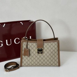 Replica Borsa Gucci Padlock Small con manico superiore 838991 Marrone Fallate Outlet Online