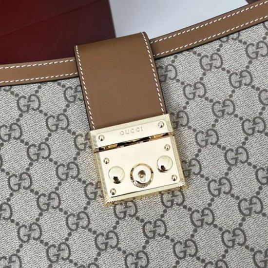 Perfetta Falsa Borsa Gucci Padlock Small con manico superiore 838991 Marrone imitazione Dupe Replica Borsa Gucci Padlock Small con manico superiore 838991 Marrone Fallate Outlet Online