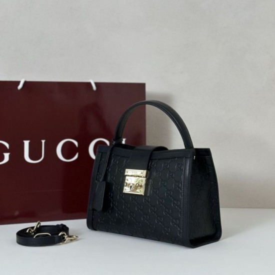 Replica Borsa Gucci Padlock Small con manico superiore 838991 Nero Fallate Outlet Online