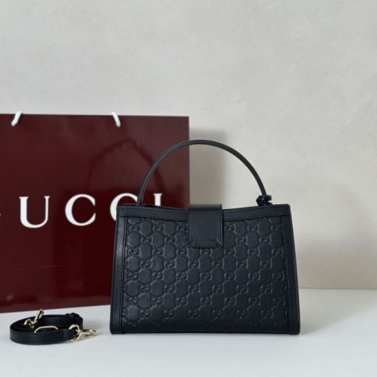 Replica Borsa Gucci Padlock Small con manico superiore 838991 Nero Fallate Outlet Online