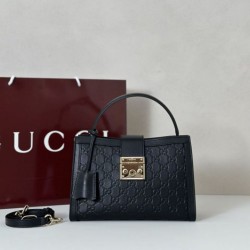 Replica Borsa Gucci Padlock Small con manico superiore 838991 Nero Fallate Outlet Online