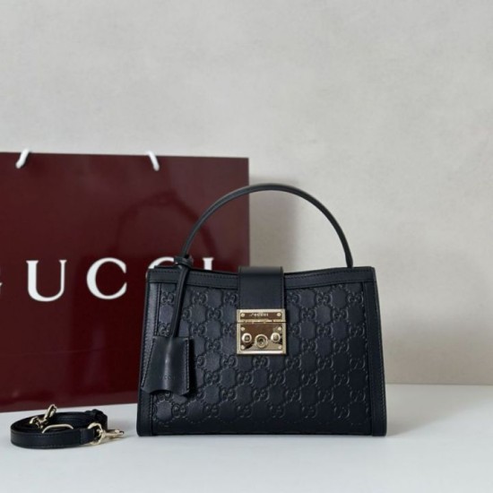 Replica Borsa Gucci Padlock Small con manico superiore 838991 Nero Fallate Outlet Online