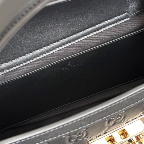 Replica Borsa Gucci Padlock Small con manico superiore 838991 Nero Fallate Outlet Online