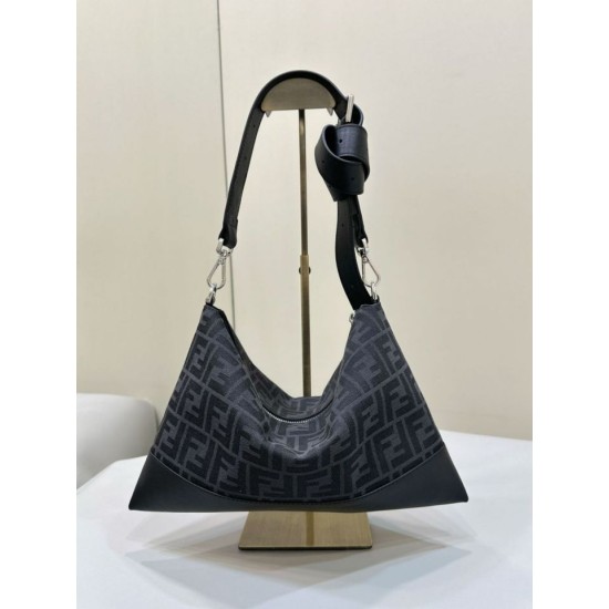 Replica Borsa a tracolla Hobo Fendi Fendigraphy Nero Fallate Outlet Online