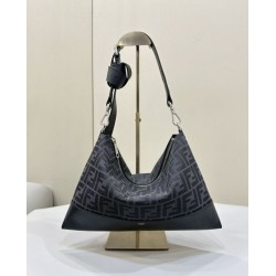 Replica Borsa a tracolla Hobo Fendi Fendigraphy Nero Fallate Outlet Online