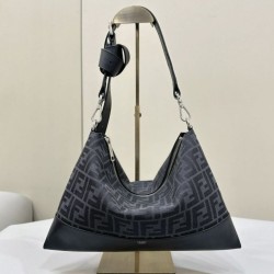 Replica Borsa a tracolla Hobo Fendi Fendigraphy Nero Fallate Outlet Online