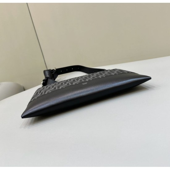Replica Borsa a tracolla Hobo Fendi Fendigraphy Nero Fallate Outlet Online