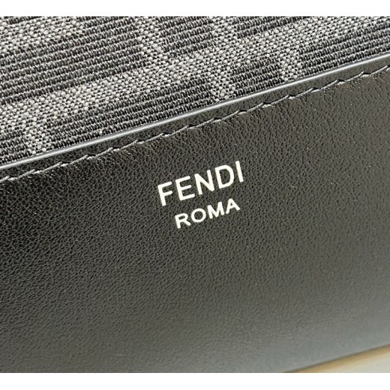 Replica Borsa a tracolla Hobo Fendi Fendigraphy Nero Fallate Outlet Online