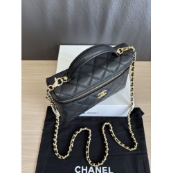 Perfetta Replica Borsa Chanel Classic Vanity con catena A96186 Nero Outlet Clone