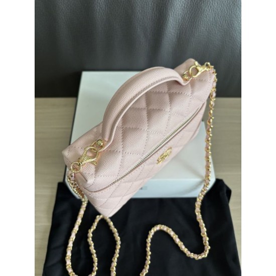 Perfetta Replica Borsa Chanel Classic Vanity con catena A96186 Rosa Outlet Clone