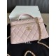 Perfetta Replica Borsa Chanel Classic Vanity con catena A96186 Rosa Outlet Clone