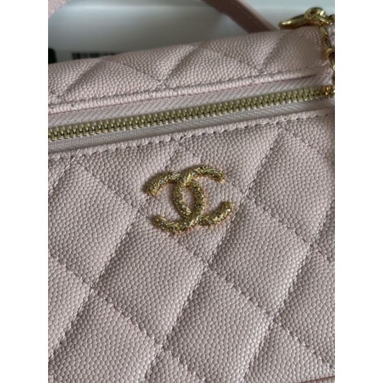 Perfetta Replica Borsa Chanel Classic Vanity con catena A96186 Rosa Outlet Clone