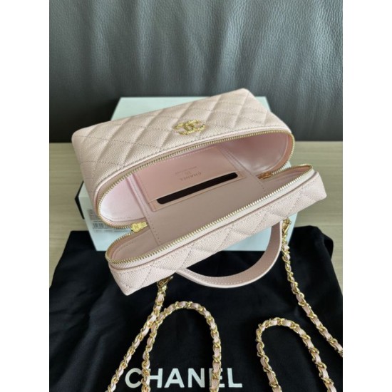 Perfetta Replica Borsa Chanel Classic Vanity con catena A96186 Rosa Outlet Clone