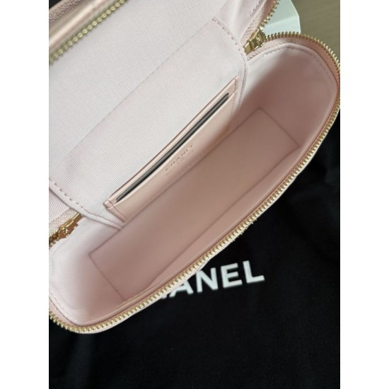 Perfetta Replica Borsa Chanel Classic Vanity con catena A96186 Rosa Outlet Clone