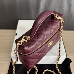 Perfetta Replica Borse hobo Chanel 25A Caviar Lunch Box bordeaux Imitazione Dupe