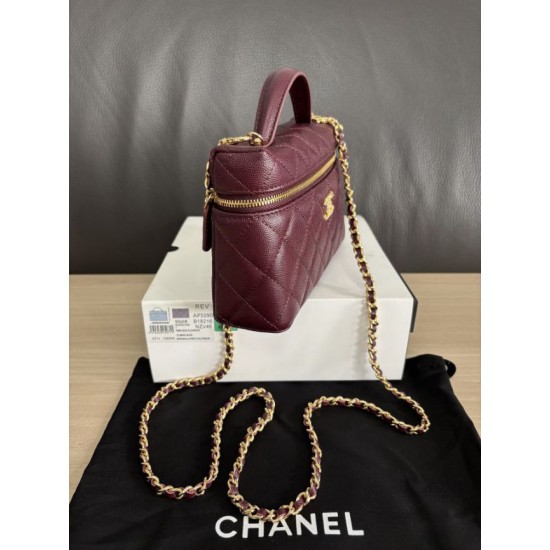 Perfetta Replica Borsa Chanel Classic Vanity con catena A96186 Borgogna Outlet Clone