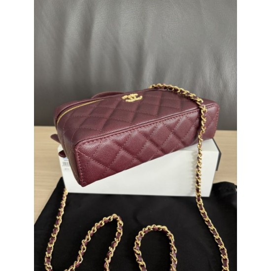 Perfetta Replica Borsa Chanel Classic Vanity con catena A96186 Borgogna Outlet Clone