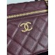 Perfetta Replica Borsa Chanel Classic Vanity con catena A96186 Borgogna Outlet Clone