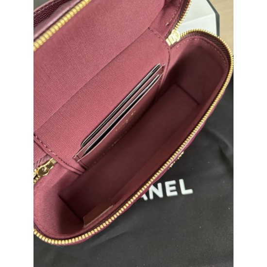 Perfetta Replica Borsa Chanel Classic Vanity con catena A96186 Borgogna Outlet Clone