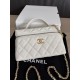 Perfetta Replica Borsa Chanel Classic Vanity con catena A96186 bianca Outlet Clone