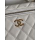 Perfetta Replica Borsa Chanel Classic Vanity con catena A96186 bianca Outlet Clone