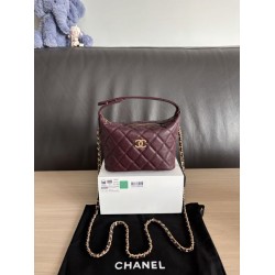 Perfetta Replica Borse hobo Chanel 25A Caviar Lunch Box bordeaux Imitazione Dupe