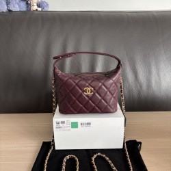 Perfetta Replica Borse hobo Chanel 25A Caviar Lunch Box bordeaux Imitazione Dupe