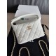 Perfetta Replica Borse hobo Chanel 25A Caviar Lunch Box Bianco Imitazione Dupe