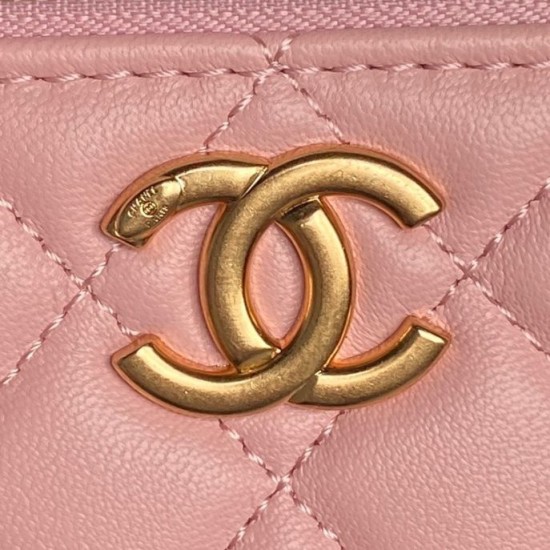 Replica Beauty case piccolo Chanel con tracolla a catena Ap3940 Rosa Imitazione Outlet