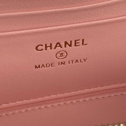 Replica Beauty case piccolo Chanel con tracolla a catena Ap3940 Rosa Imitazione Outlet