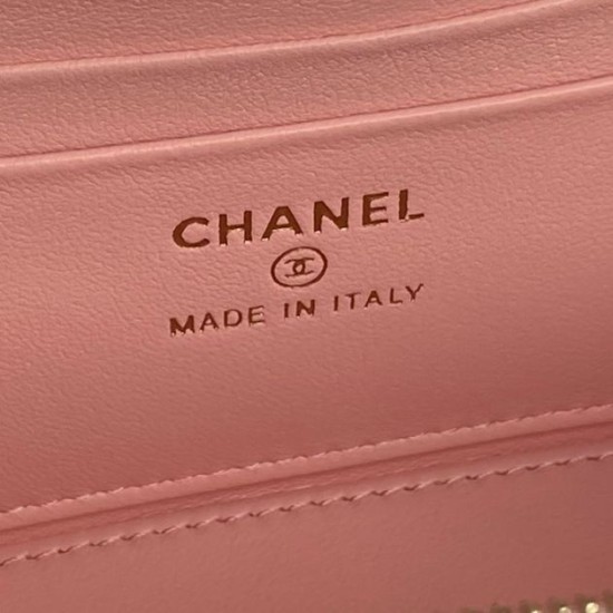 Replica Beauty case piccolo Chanel con tracolla a catena Ap3940 Rosa Imitazione Outlet