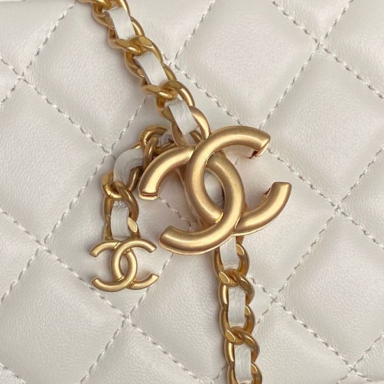 Replica Beauty case piccolo Chanel con tracolla a catena Ap3940 Bianco Imitazione Outlet