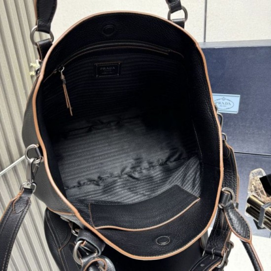 Replica Borsa tote grande Prada 1BG602 Nero Imitazione Outlet