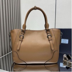Replica Borsa tote grande Prada 1BG602 Marrone Imitazione Outlet