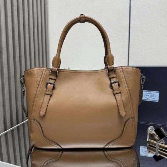 Replica Borsa tote grande Prada 1BG602 Marrone Imitazione Outlet