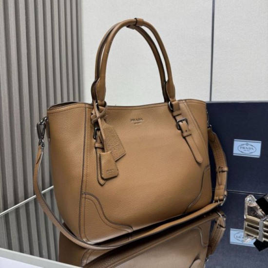 Replica Borsa tote grande Prada 1BG602 Marrone Imitazione Outlet