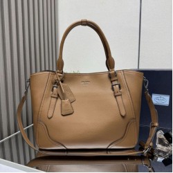 Replica Borsa tote grande Prada 1BG602 Marrone Imitazione Outlet