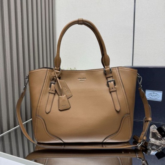 Replica Borsa tote grande Prada 1BG602 Marrone Imitazione Outlet