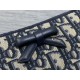 Perfetto Replica Pochette Dior Oblique Bow con catena Blu Imitazione Outlet
