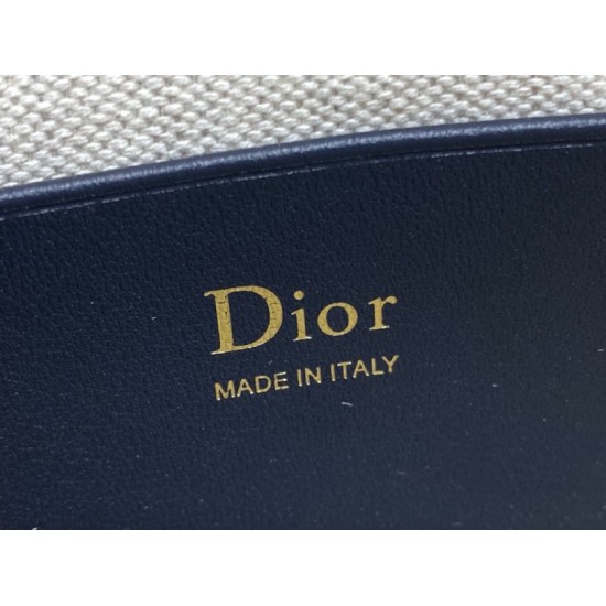 Perfetto Replica Pochette Dior Oblique Bow con catena Blu Imitazione Outlet