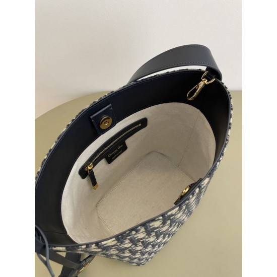 Borsa a secchiello piccola Diorstar Dior jacquard obliquo blu False Fatte Bene Online Perfetto Replica Borsa a secchiello piccola Diorstar Dior jacquard obliquo blu Imitazione Outlet