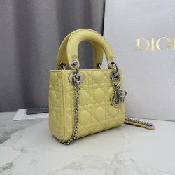 Perfetto Replica Borsa Dior Lady Dior Mini Cannage Gialla Imitazione Outlet