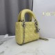 Perfetto Replica Borsa Dior Lady Dior Mini Cannage Gialla Imitazione Outlet