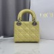 Perfetto Replica Borsa Dior Lady Dior Mini Cannage Gialla Imitazione Outlet